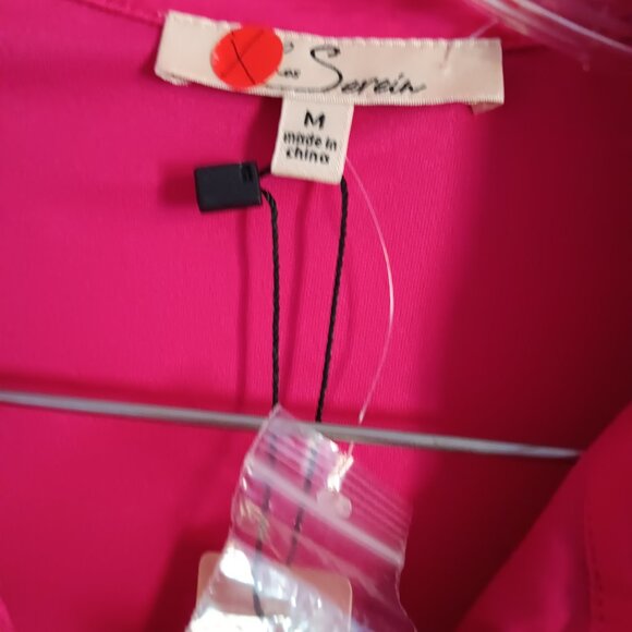 Les Serein Women's Lace Long Sleeve Pink Blouse Size Medium NWT - Picture 4 of 7